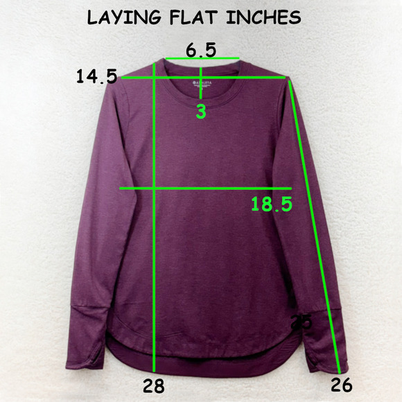 Athleta Womens Activewear Top Small Purple Long Sleeve Thumb Hole Round Neck Gym - Picture 3 of 9